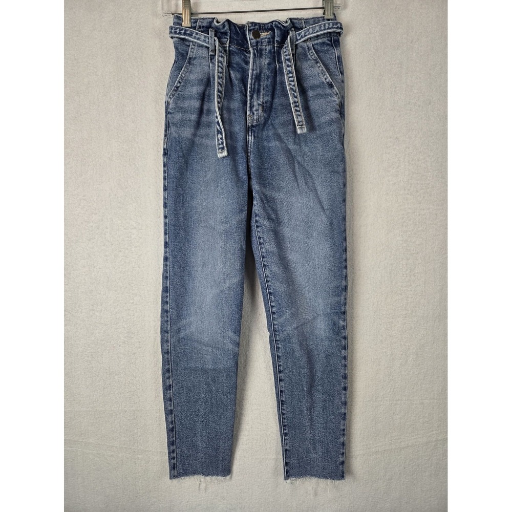Hollister Womens Mom Jeans Sz 1 25 L27 Ultra High Rise Frayed Hem